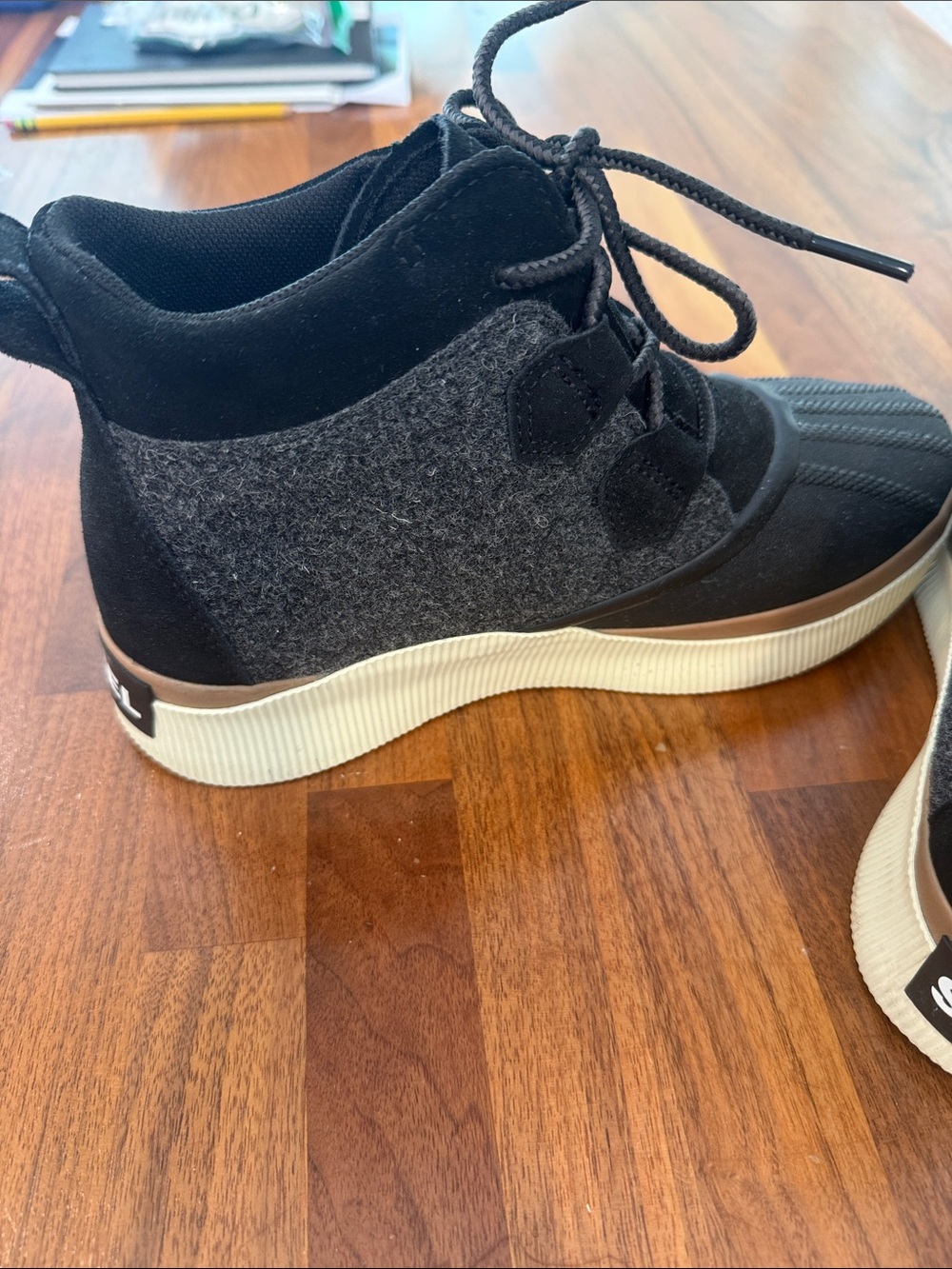 Sorel Black and Gray High-Top Lace-Up Sneaker Boot - Picture 3 of 9